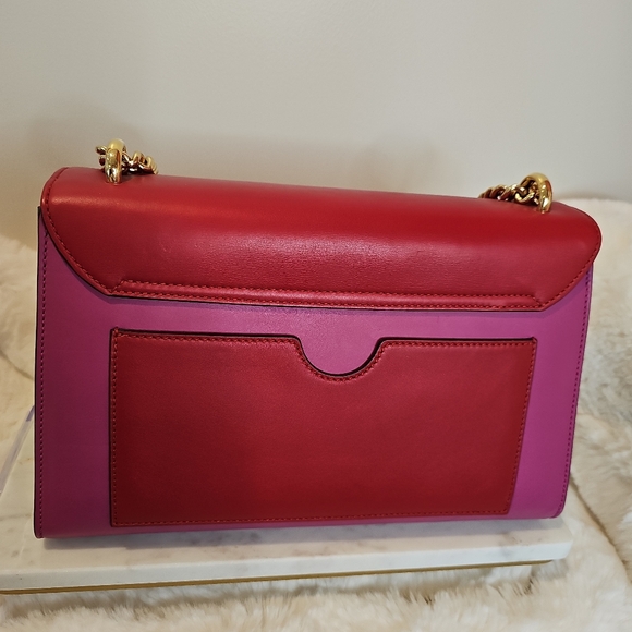 Gucci Linea Red/Pink Padlock Leather Shoulder Bag Medium - Picture 5 of 7